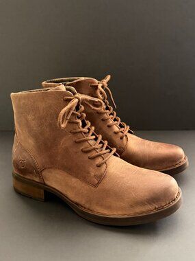 BORN Betsy Womens Boots 8.5M Brown Leather Lace Up Zipper BRAND NEW WITH BOX
